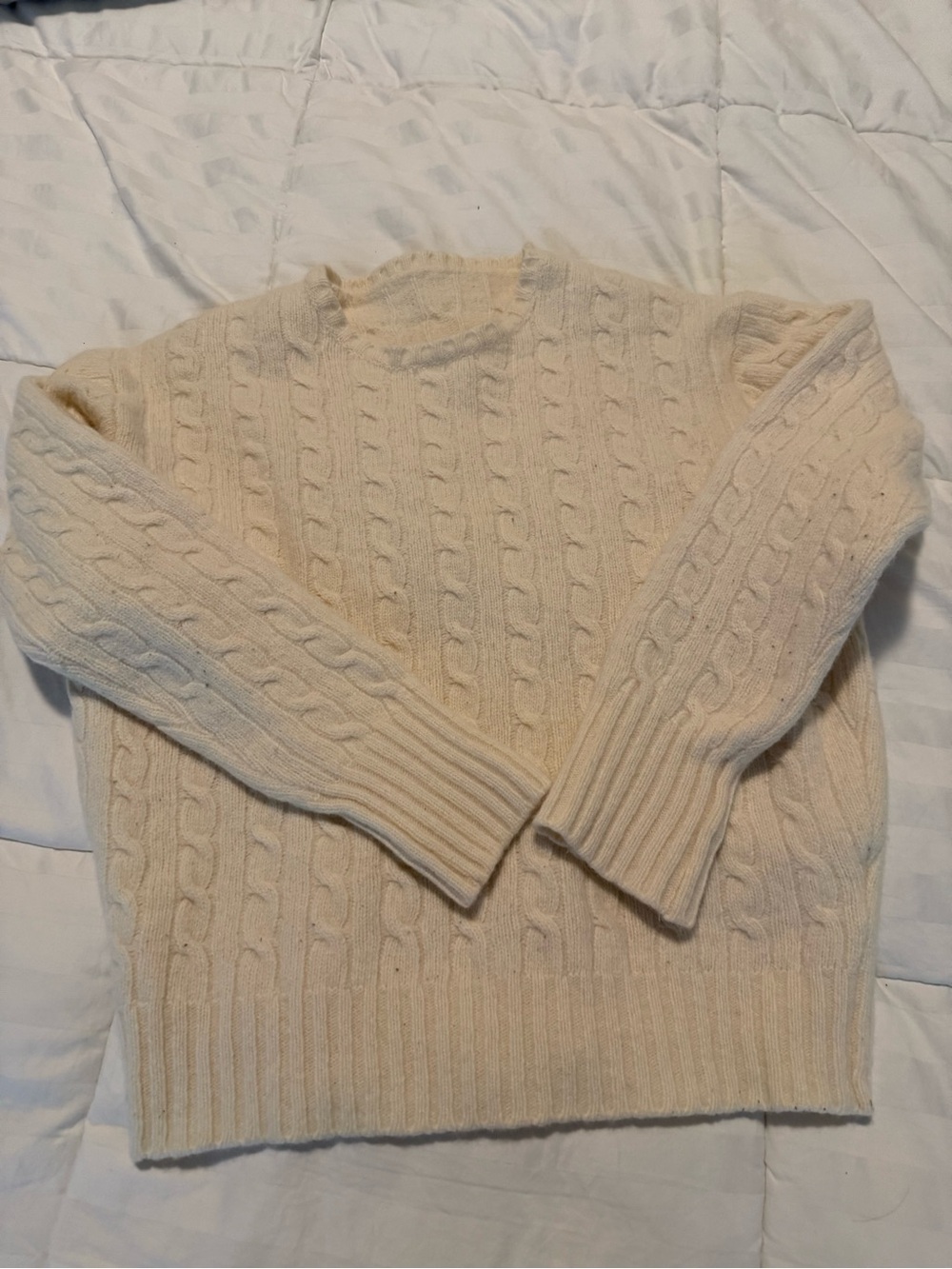 Classic Cream Cable Knit Sweater